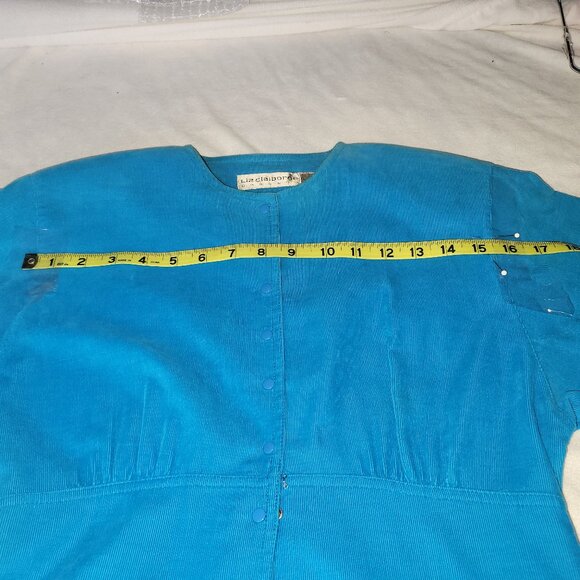 Liz Claiborne Casual Turquoise Soft Corduroy Dress - Picture 13 of 15